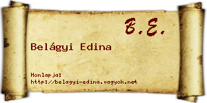Belágyi Edina névjegykártya